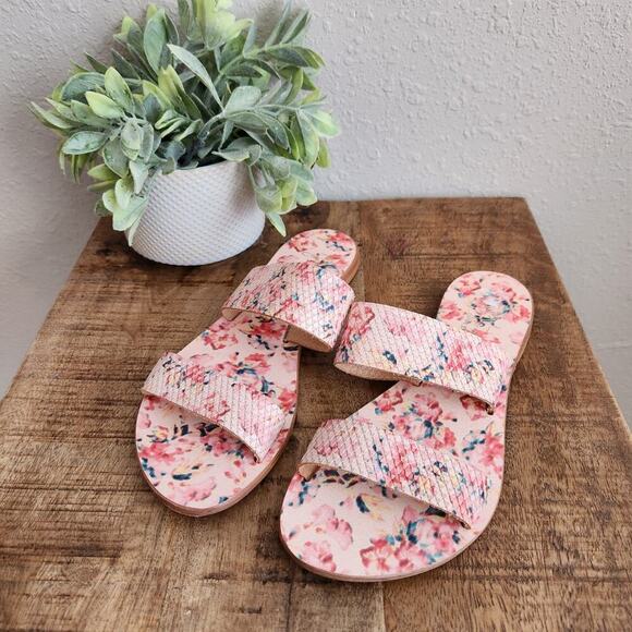 Joie Floral Snakeskin Double Strap Sandals Size 36 EU‎ - Picture 1 of 8